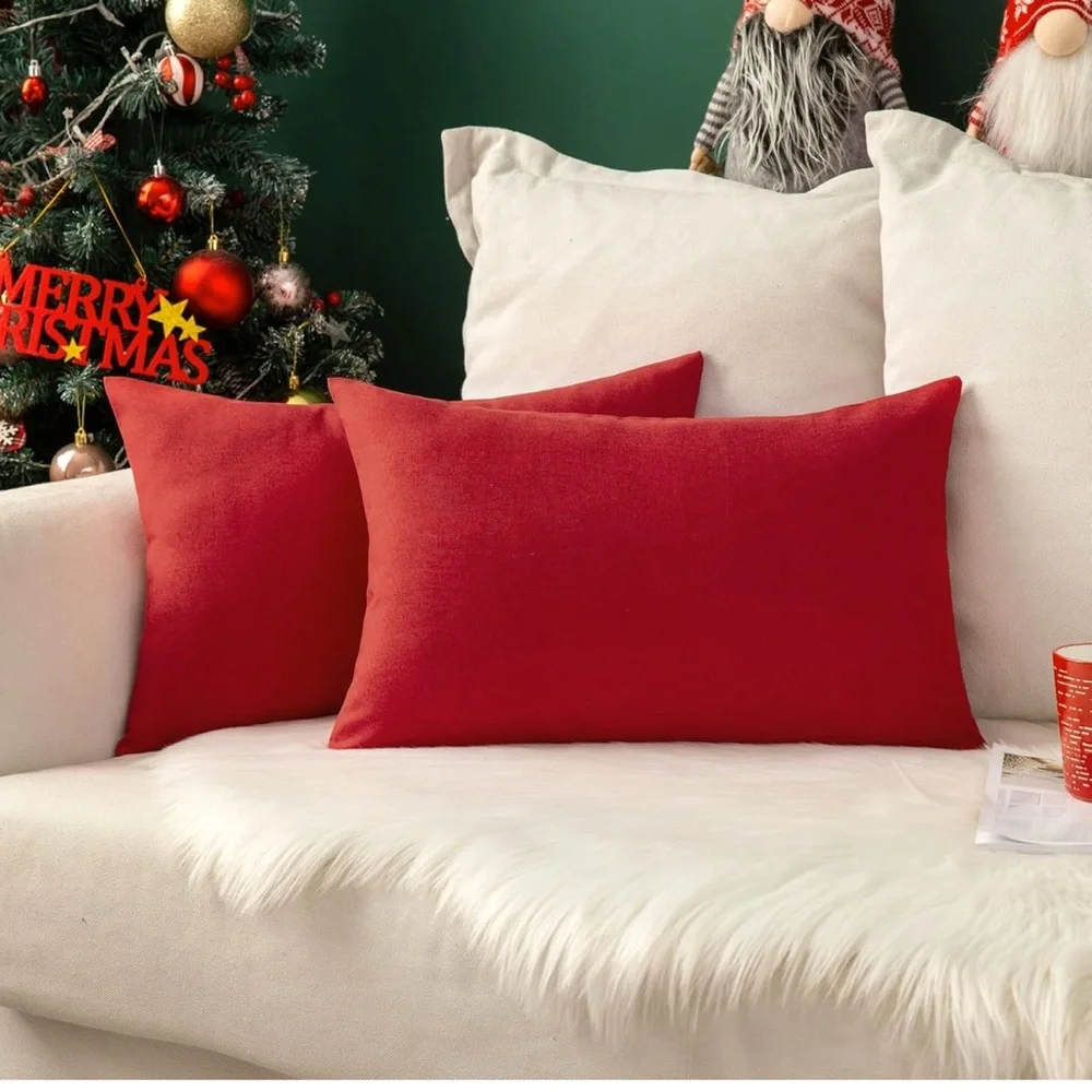 NIB MIULEE Pack of 2 Outdoor Solid Waterproof Pillow Covers Linen